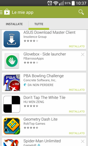 Google Play Store - Le mie App