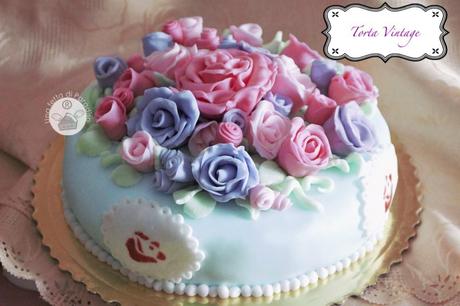 Torta Vintage Bouquet Di Rose