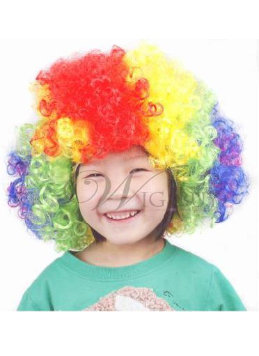 Synthetic Hair Halloween Wig Multi Colored Children's Clown Wig