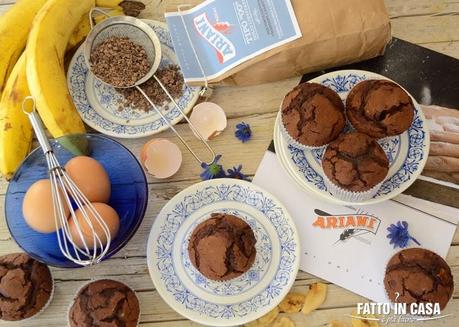 Muffin con Doppio Cioccolato e Banana