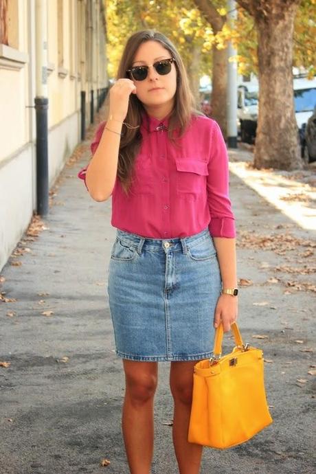 Gonna jeans e yellow bag - OUT-FIT