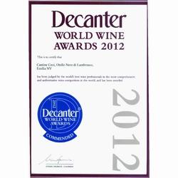 Premio conferito al Decanter 2012