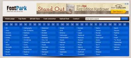FontPark - portale gratuito con oltre 70mila font da scaricare