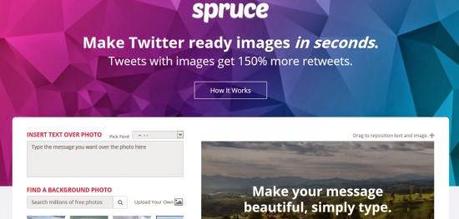 Spruce - inserire testo su immagini o foto e pubblicarle su Twitter