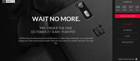 OnePlus One: il 27 Ottobre patrono i pre-ordini