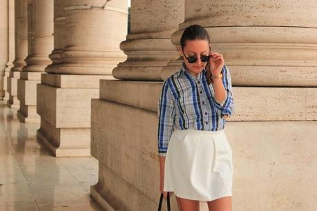 Gonna bianca e camicia a quadri - OUT-FIT