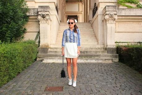 Gonna bianca e camicia a quadri - OUT-FIT