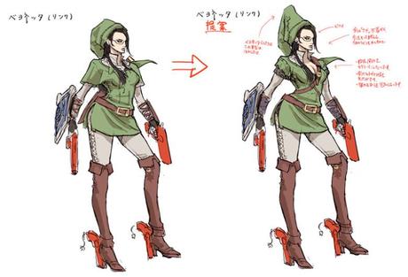 Nintendo ha richiesto un versione più sexy del vestito di Link per Bayonetta 2