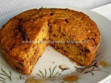 Torta di zucca con cioccolato e amaretti, senza uova