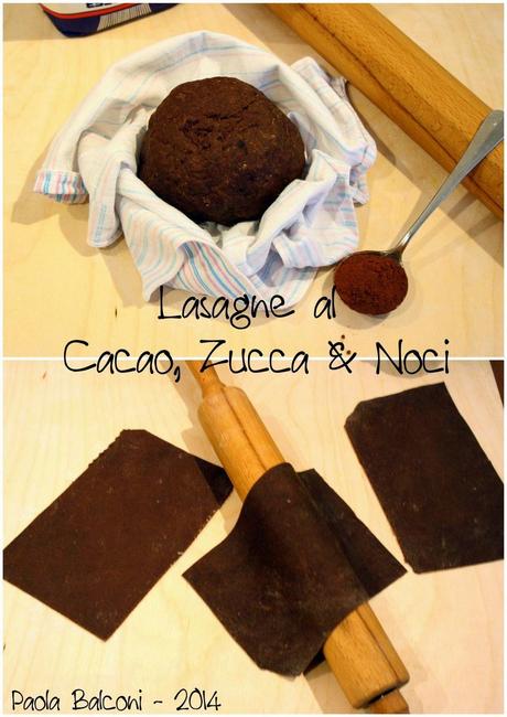 Lasagne al cacao, zucca e noci