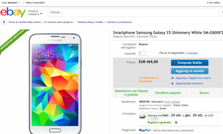 Promozione Samsung: Galaxy S5 Garanzia Italia a 469 euro, Galaxy S5 Mini a 299 euro Galaxy Tab 4 8 LTE a 249 euro da Monclick