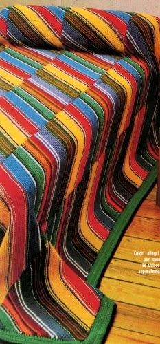 Lavori a maglia: Coperta a strisce colorate