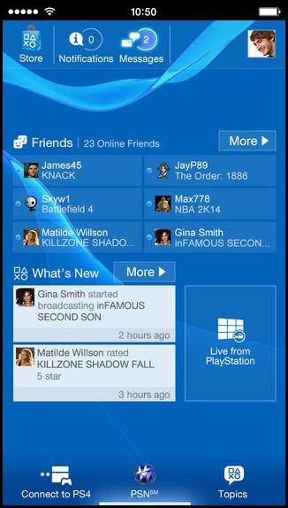 Sony ha aggiornato l'applicazione mobile di PlayStation 4 per l'arrivo dell'aggiornamento 2.0