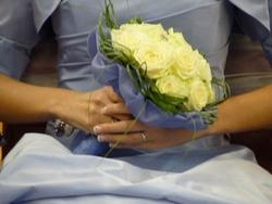 Il colore Pervinca usato per matrimoni, sia per gli addobbi che come colore del vestito.