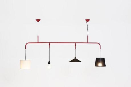 Lampadario a sospensione still rosso