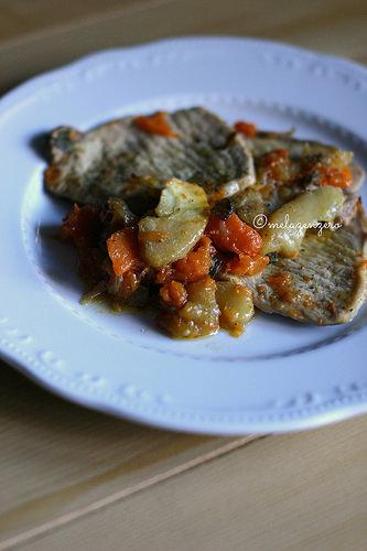 Maiale alla salvia con zucca e mele