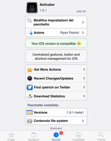 Tweak Cydia – Activator, AppList e Flipswitch escono dalla fase beta e si riaggiornano con supporto a iOS 8.0/8.1