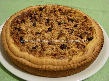 Torta con crema di Ricotta, gocce di Cioccolato e Muesli Croccante