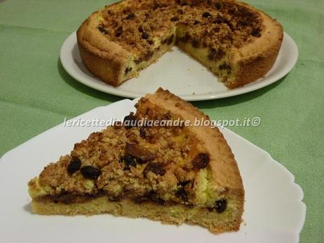 Torta con crema di Ricotta, gocce di Cioccolato e Muesli Croccante