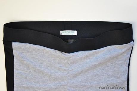 How I saved a leggings sewing fail. Make too-tight leggings wider by adding stretchy side stripes! | www.cucicucicoo.com