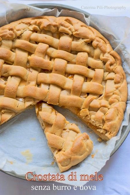 Crostata di mele,ricetta senza burro, senza latte e senza uova