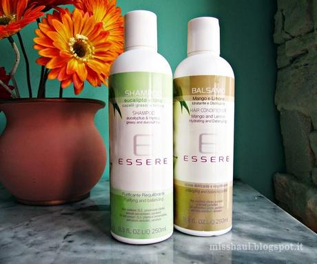 {Bio-art} ESSERE: Shampoo timo e eucalipto - Balsamo mango e limone