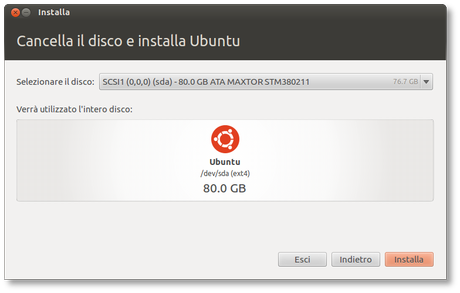 Guida Installazione standard di Ubuntu 14.10 “Utopic Unicorn” dalla Live DVD/USB.