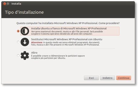 Guida Installazione standard di Ubuntu 14.10 “Utopic Unicorn” dalla Live DVD/USB.