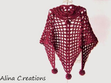 Scialle crochet PonPon con videotutorial