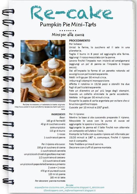 RECAKE 13: mini pie alla zucca