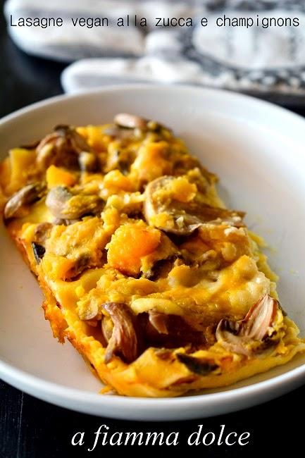 Lasane vegan alla zucca e funghi