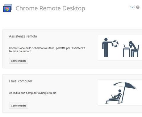 Chrome Remote Desktop iniziare