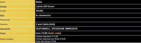 Lumia 530 ad un incredibile prezzo di 72 euro