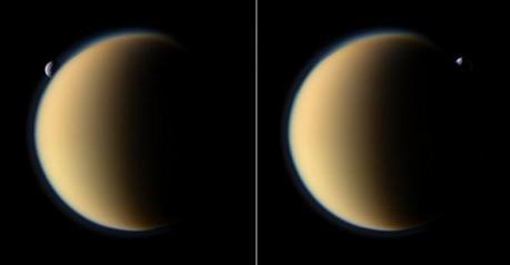 Lo spettacolo del Sole su Titano Crediti: NASA/JPL/Space Science Institute