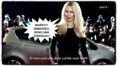 Claudia-Schiffer nuovo spot Opel a Napoli