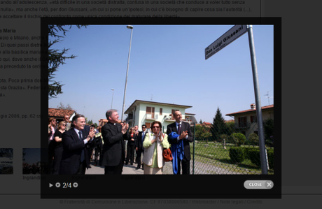 via don Giusssani con Pomodoro e Inzoli a Caravaggio