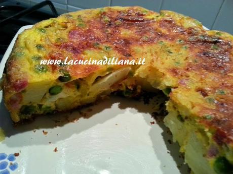 Frittata al Forno (con Pancetta Patate e Piselli)