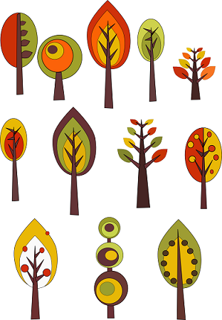 Alberi autunnali disegnati con Inkscape