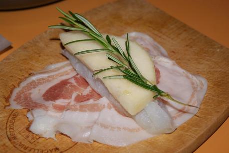 Trancetti di Baccala' con Pere e Pancetta