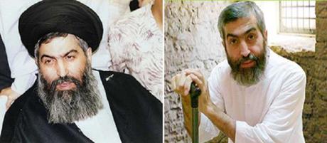 Foto dell'Ayatollah Borojerdi prima della detenzione (destra) e durante la prigionia...(sinistra)