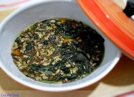 Minestra di Lenticchie con Farro e Bietole