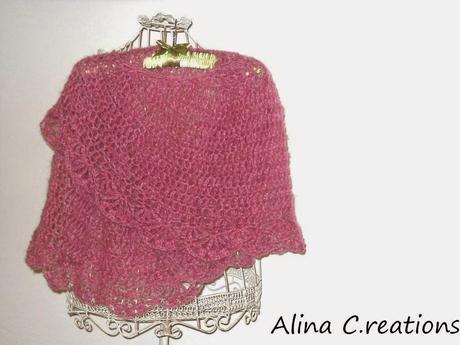 Scialle crochet in mohair 