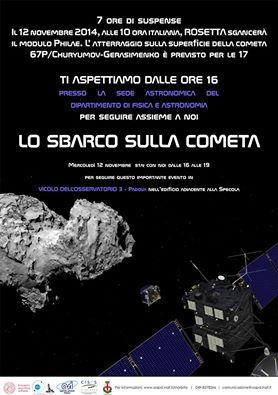 Lo sbarco sulla Cometa. Poster realizzato da Caterina Boccato (INAF-Padova) e Rossella Spiga (Universita' di Padova).