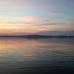 pesca viverone Tramonto sul lago