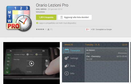 Orario Lezioni Pro   App Android su Google Play