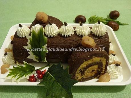 Tronchetto Di Natale Con Crema Di Castagne.Tronchetto Di Castagne Con Crema Al Caffe E Gocce Di Cioccolato Paperblog