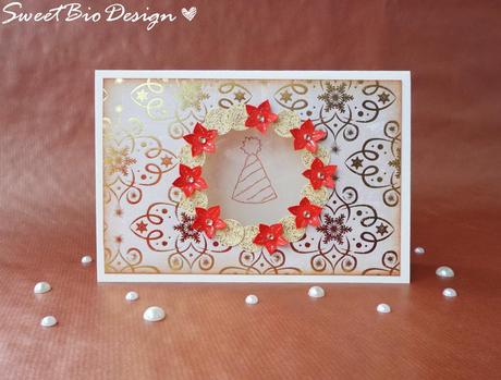 Biglietto Natalizio con Ghirlanda - Christmas wearth Card collab DaWanda