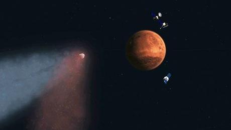 Il passaggio della cometa Siding Spring vicino a Marte