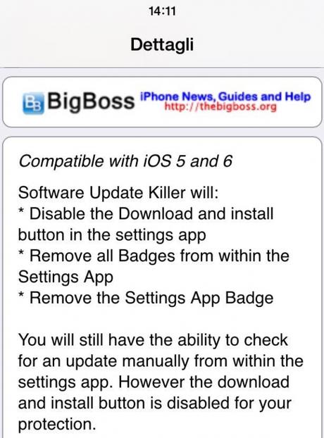 [Esclusiva] Tweak Cydia (iOS 8.x) – Software Update Killer compatibile anche con iOS 8.x