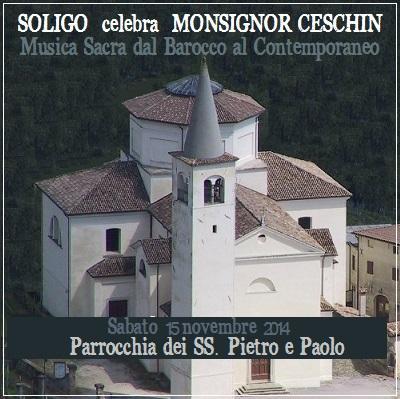 Soligo festeggia Monsignor Ceschin con un concerto alla chiesa dei SS Pietro e Paolo, sabato 15 novembre 2014.